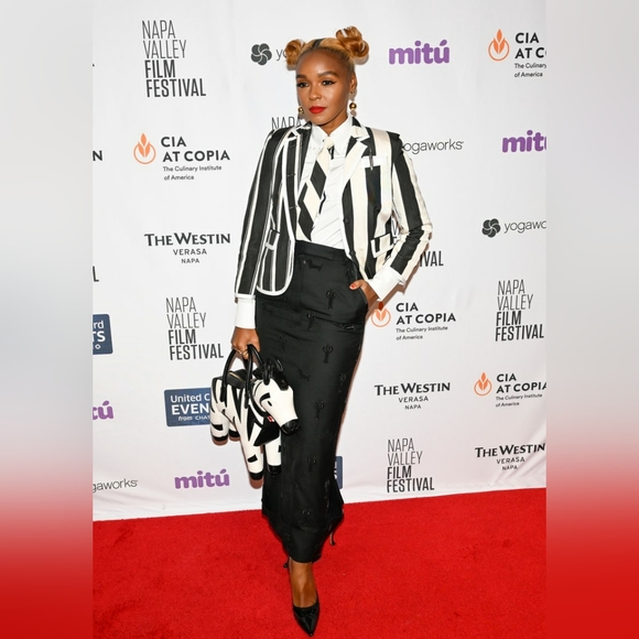 Imperial | Open Front Striped Blazer - Picture 4 of 11